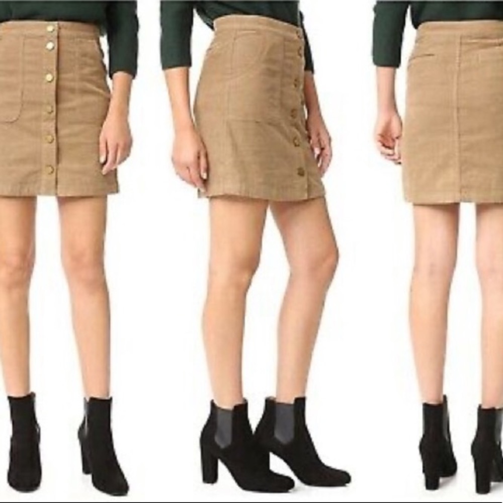 Tory Burch Lucitano corduroy skirt color:beachwood